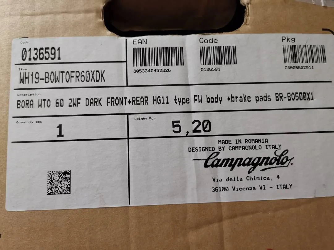 Campagnolo wto 60 rims
