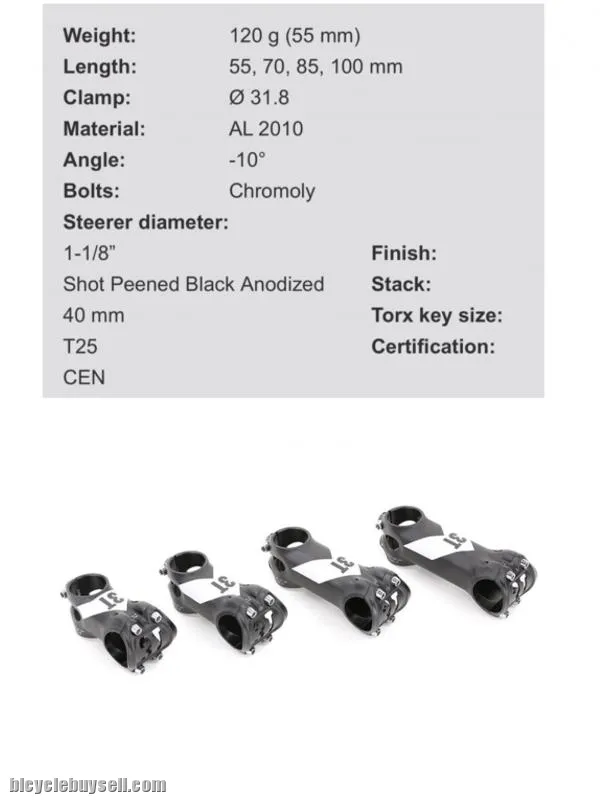 CLEARSTOCK 3T Pro Alloy MTB Stem  2 size 85 and100MM