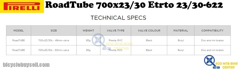 PIRELLI Inner Tube RoadTube 700x23/30 Etrto 23/30-622
