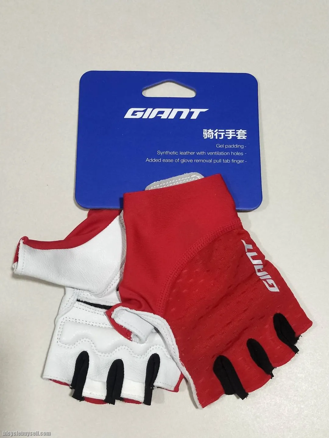 Giant Gallop Series Premium Cycling Gloves Half Finger in Red and Black Color Options Gel Padding