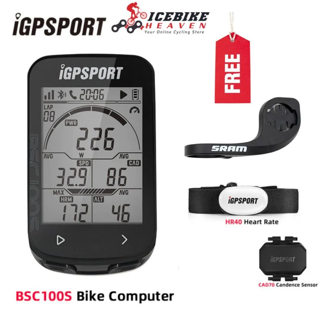 IGPSPORT BCS100S Bike Computer BLE ANT+ 2.6 Inch IPX7 Type-C 40H Battery Life Auto Backlight GNSS St