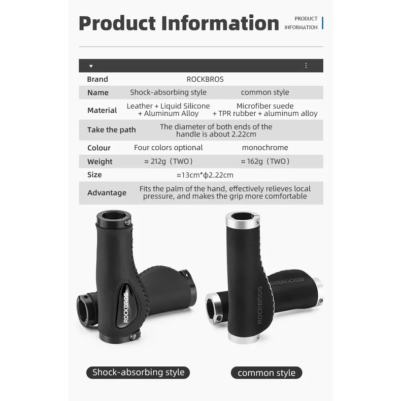ROCKBROS Bike Handlebar Grips MTB Bar End Premium Quality