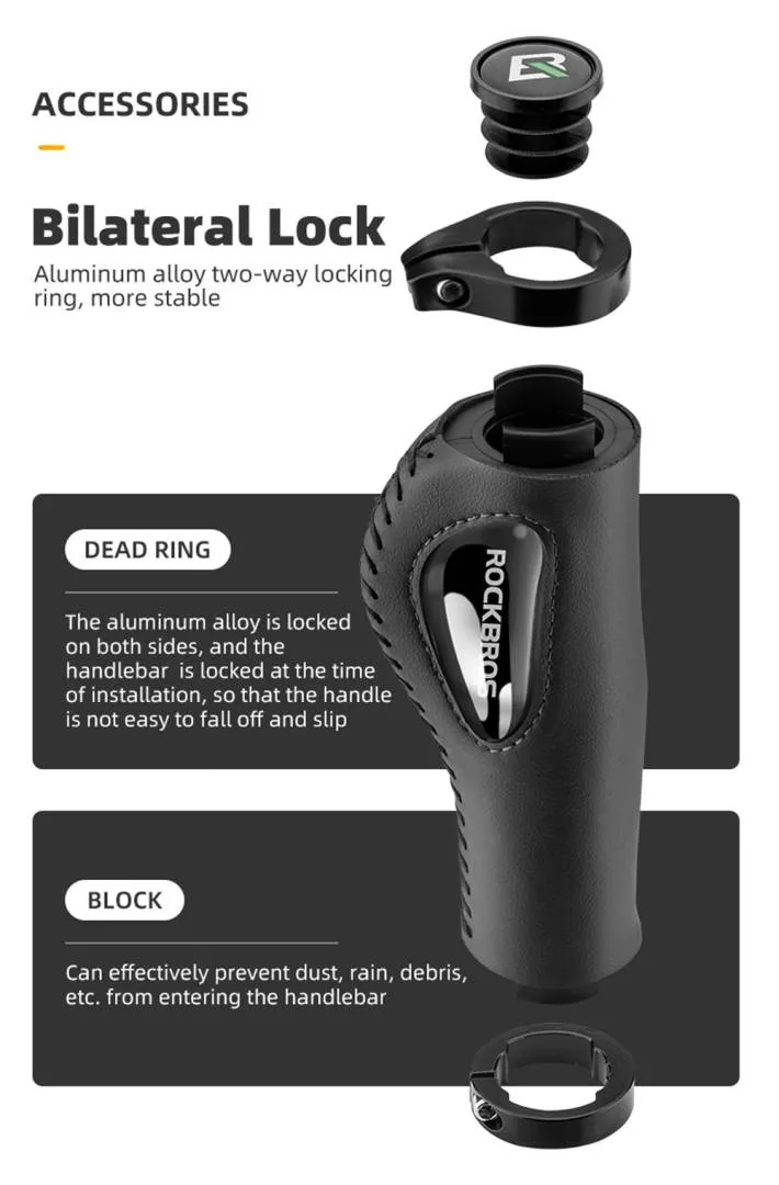 ROCKBROS Bike Handlebar Grips MTB Bar End Premium Quality