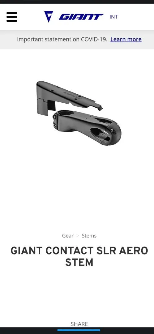 Giant SLR carbon aero stem Propel