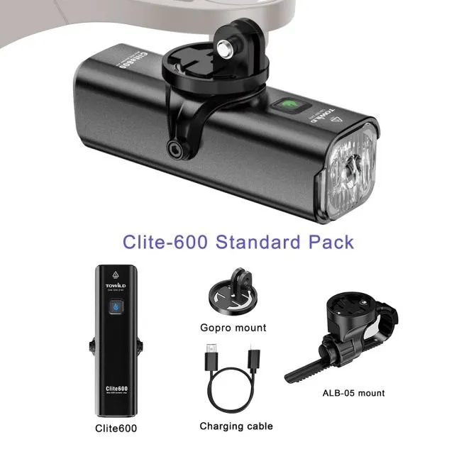TOWILD CL600 Smart Bike Light Front Lamp USB Rechargeable 18650 Bicycle LED IPX6 Waterproof