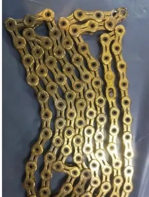 YBN FULL HOLLOW CHAING GOLD 10SPEED - USED LESS THAN 180KM