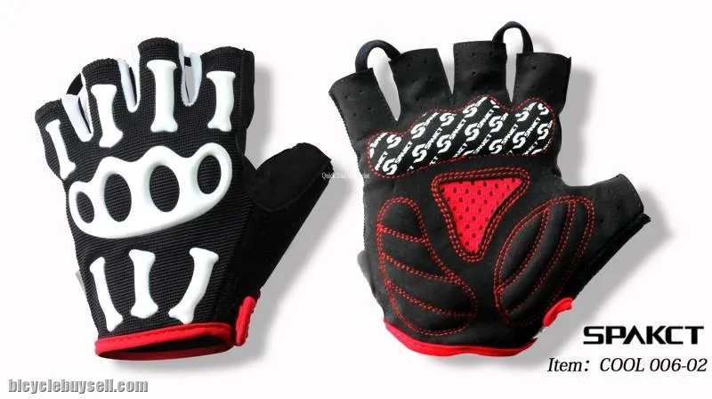 Original ~ Spakct skeleton style half fingers gloves for cycle