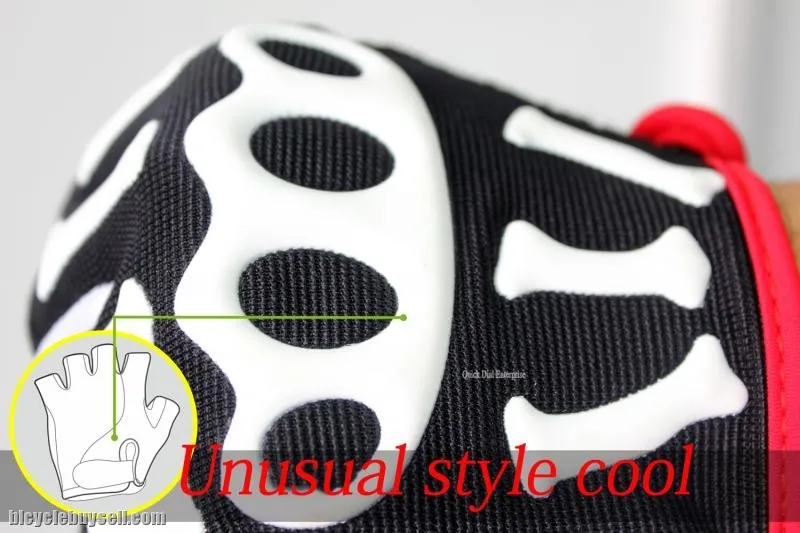 Original ~ Spakct skeleton style half fingers gloves for cycle