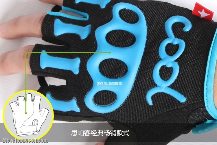 Skeleton style half fingers gloves for cycle (2015)