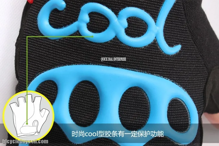 Skeleton style half fingers gloves for cycle (2015)