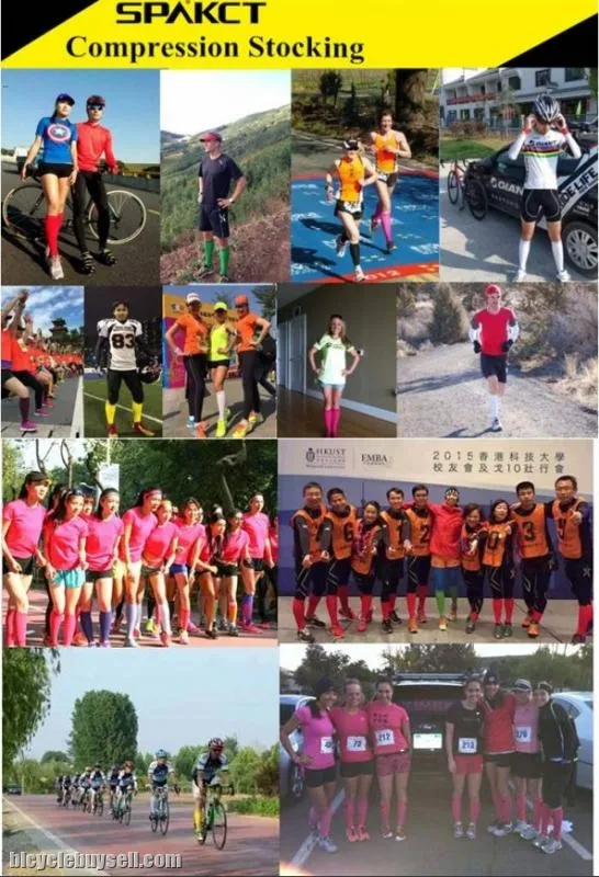 Professional cycling compression stockings
