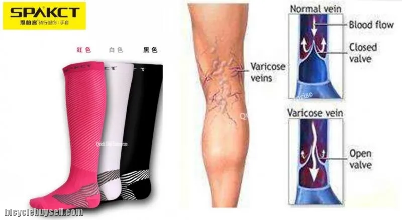 Professional cycling compression stockings