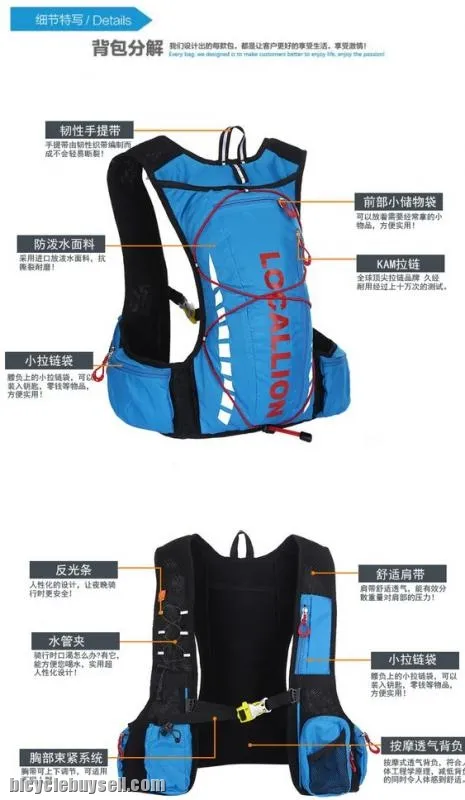 Original LOCAL LION Outdoor Cycling Hiking Water-Resistant Shoulders Bag Backpack