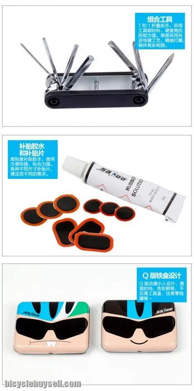 SAHOO Bike Tools Cycling Tyre Tire Repair Kit Complete Box