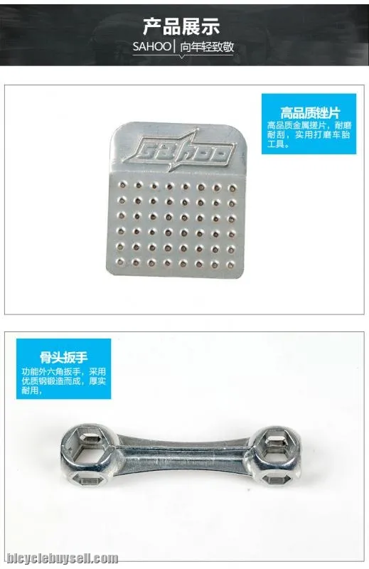 SAHOO Bike Tools Cycling Tyre Tire Repair Kit Complete Box