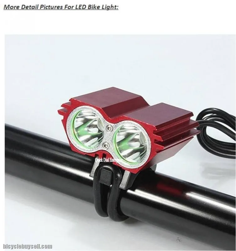 CREE XM-L 2*T6 LED Light for Bike 3000 Lumen