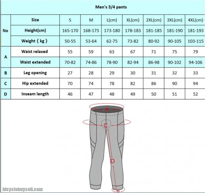 Cycle2u `Advanced` Top range 3/4 pants