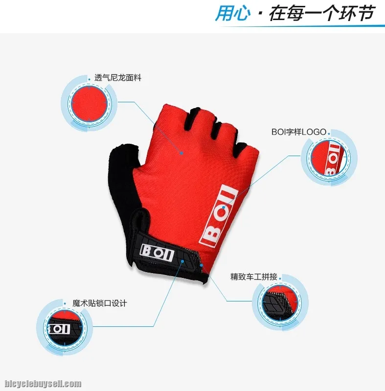 BOI Half Finger Cycling Gloves Slip for mtb bike/bicycle