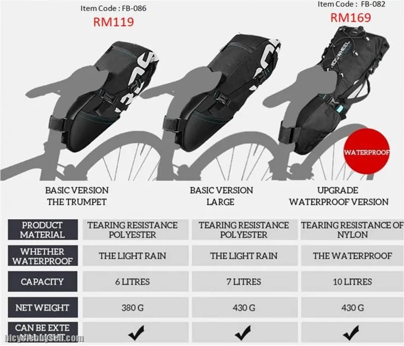bicycle saddle back bike waterproof bag large capacity tail water
