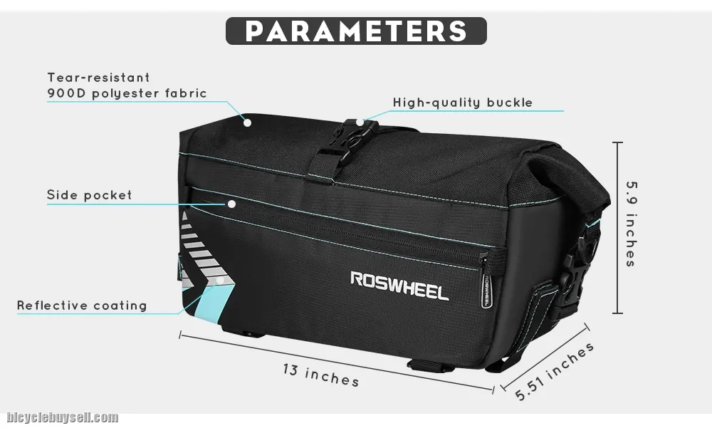 ROSWHEEL 6L Multifunctional Bike Rear Rack Pack