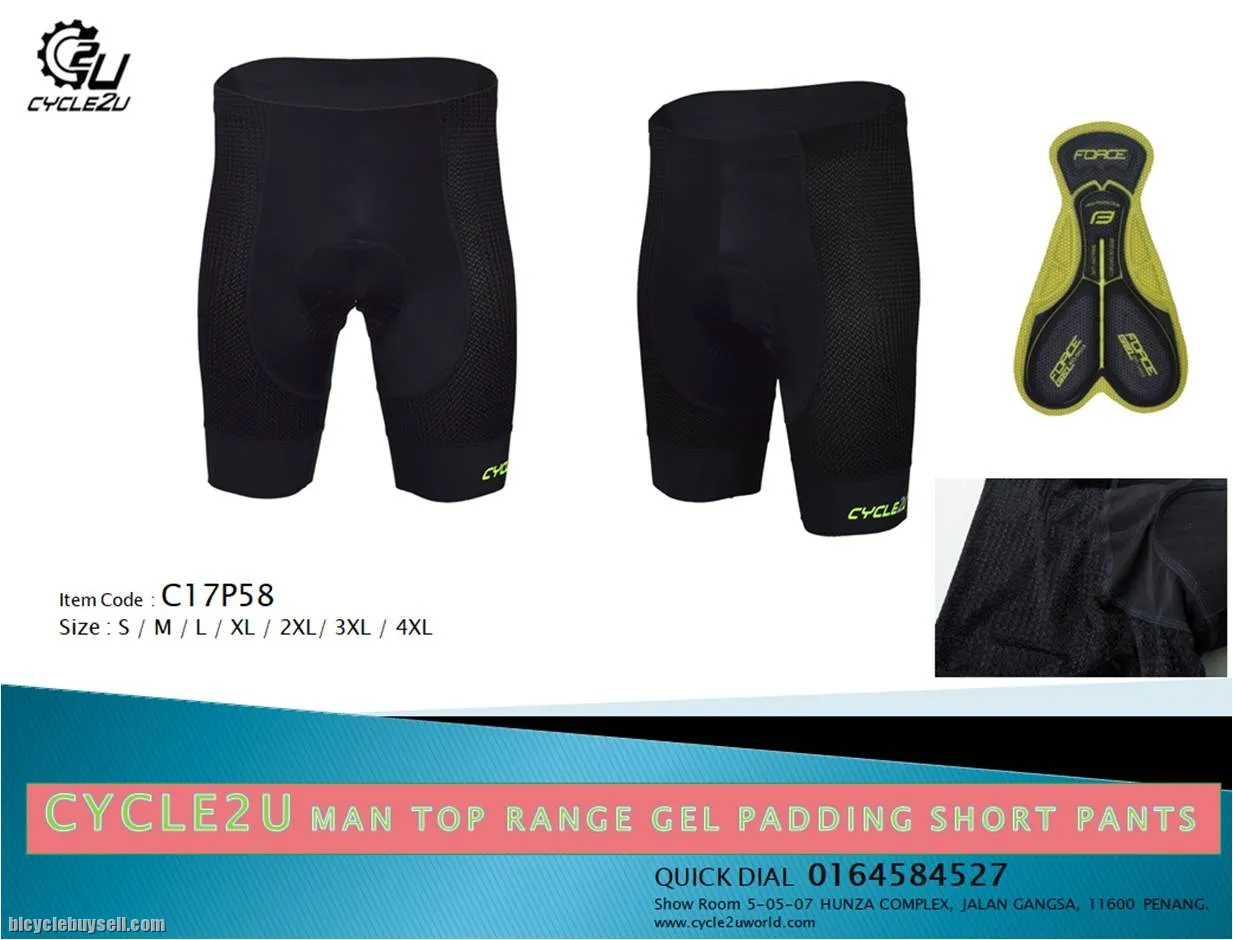 Original New CYCLE2U ADVANCED Top Range Man''s Cycling Short Pants