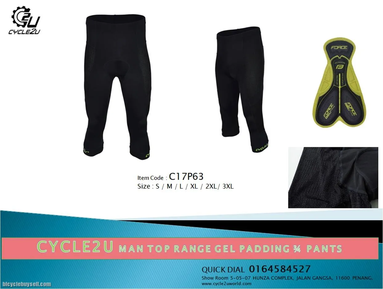 CYCLE2U ADVANCED Top Range Man''s Cycling 3/4 Pants