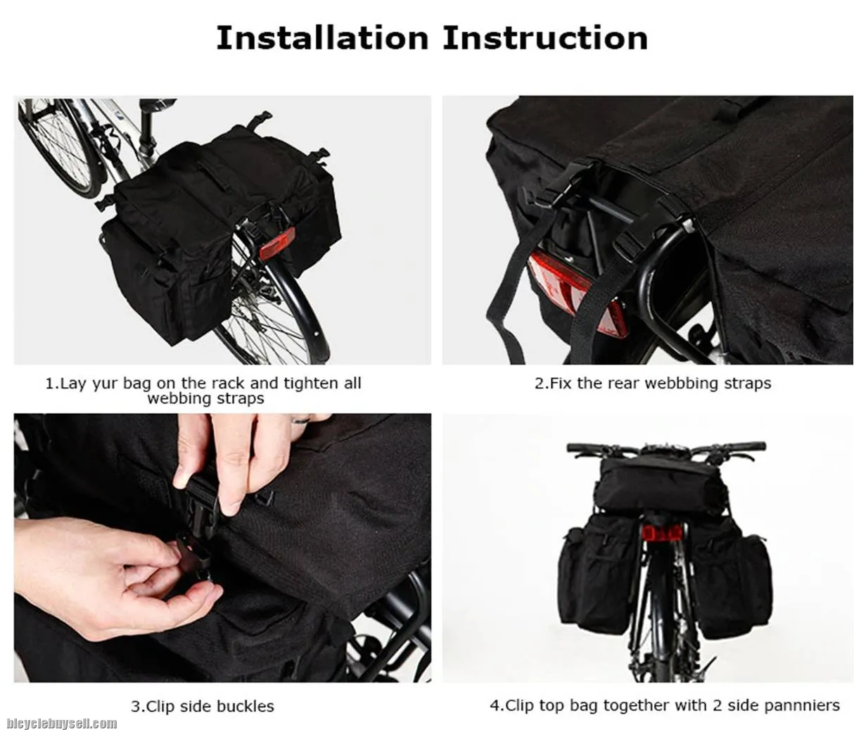 SAHOO 3 in 1 Mountain Road Bicycle Bike Trunk Bags