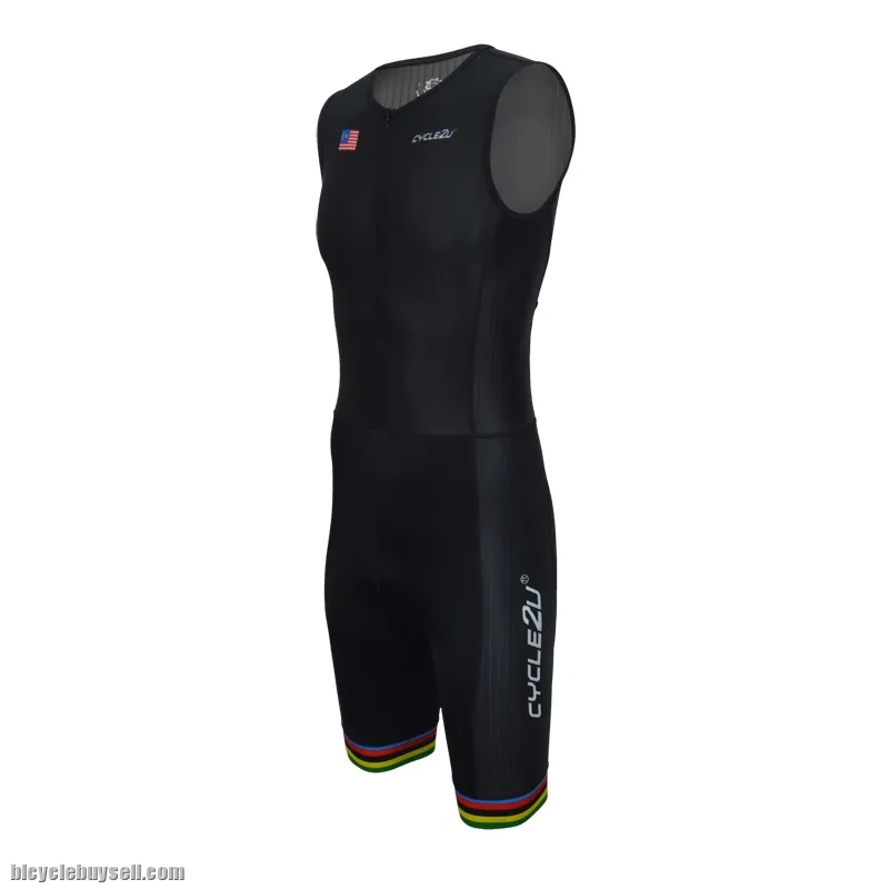 Triathlon Sport cycling compression Trisuit with Front YKK Zipper
