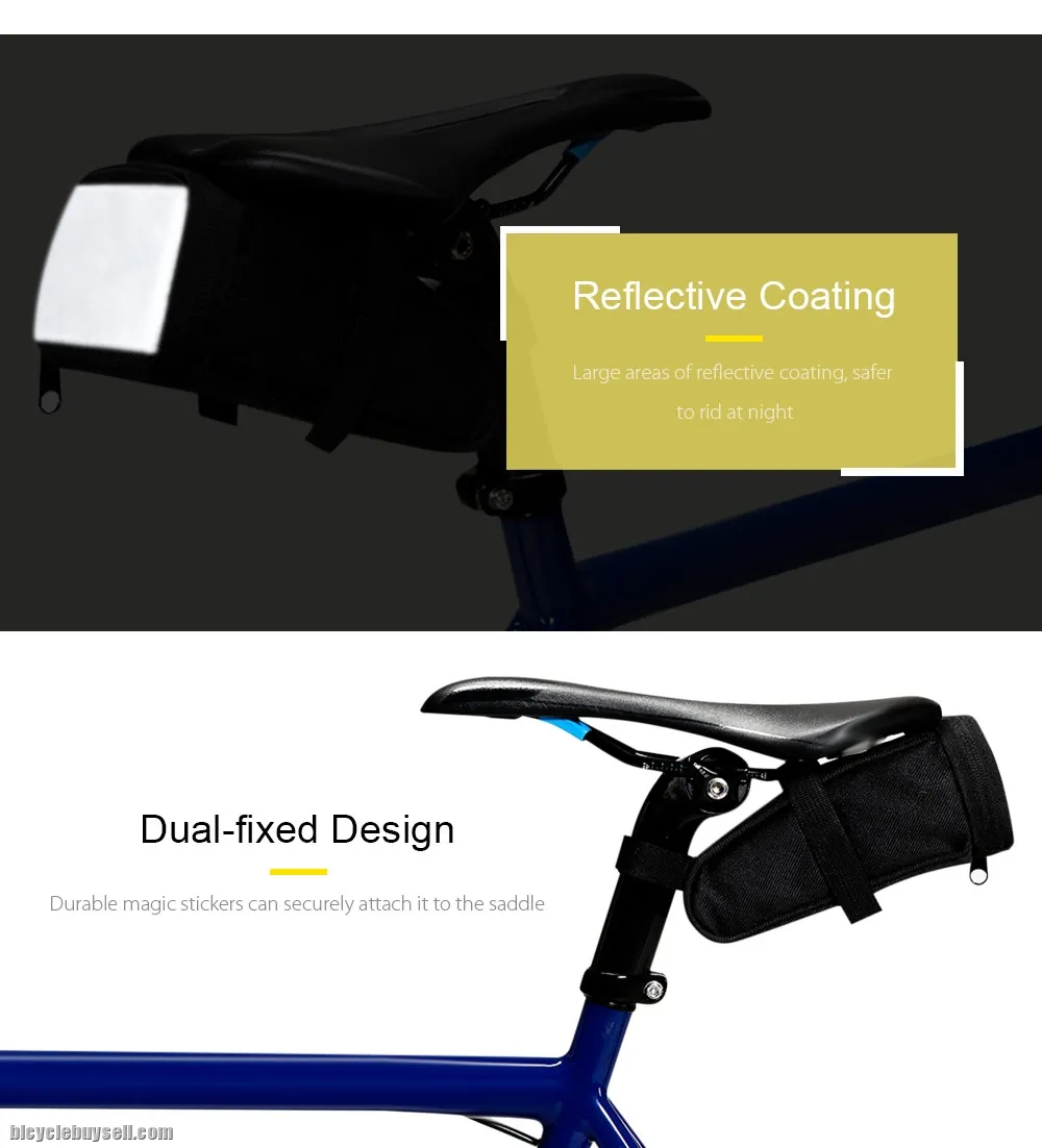 SAHOO Water-resistant  Reflective Coating Bike Saddle Bag