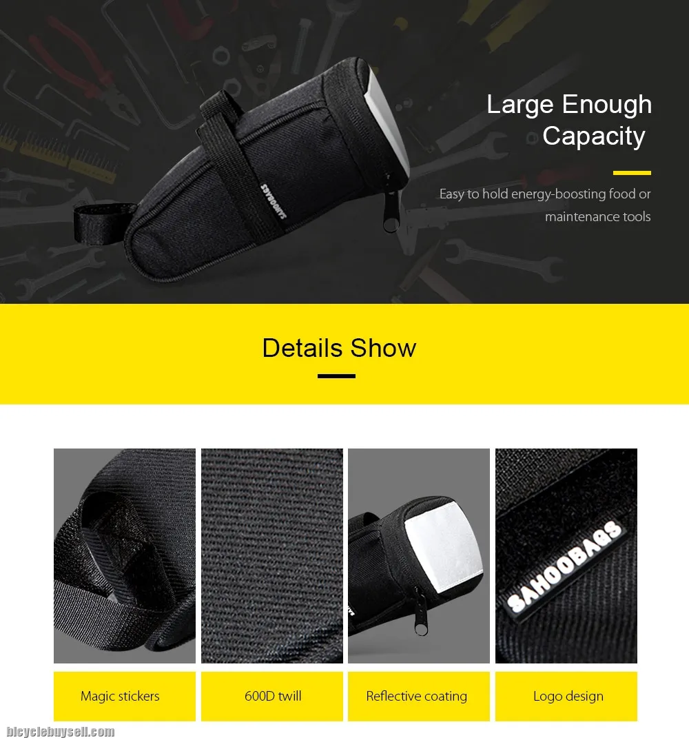 SAHOO Water-resistant  Reflective Coating Bike Saddle Bag