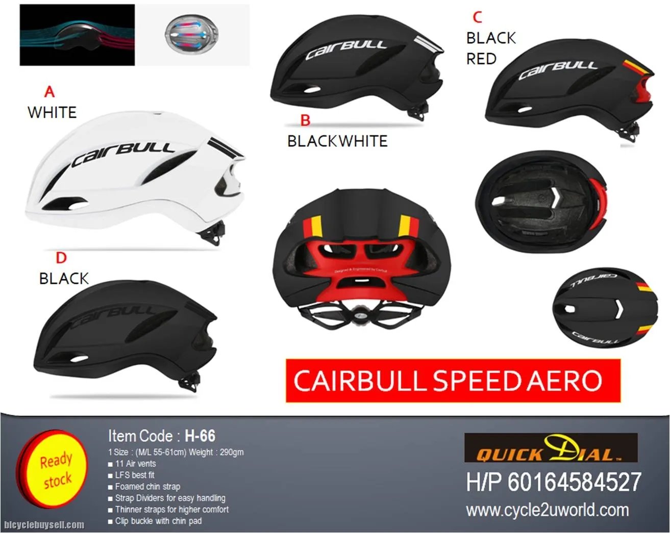 CAIRBULL SPEED All New Aerodynamic Racing Bicycle Helmet