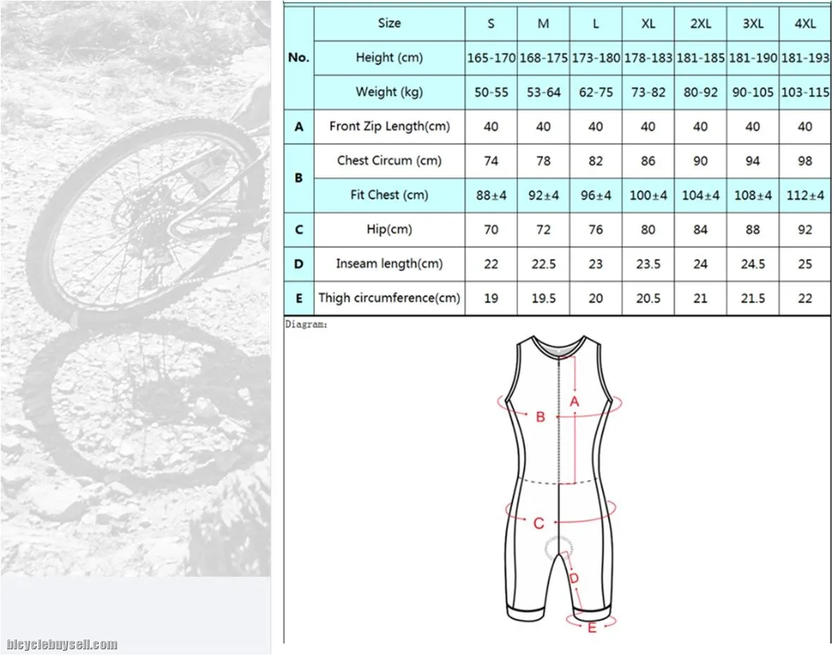 CYCLE2U TRIATHLON COMPRESSION TRI-SUIT WITH FRONT YKK ZIPPER