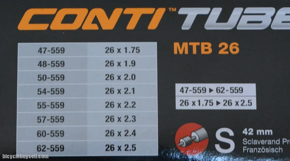 Continental MTB 26 Tube - Presta 42mm Long Valve 2023 Stock