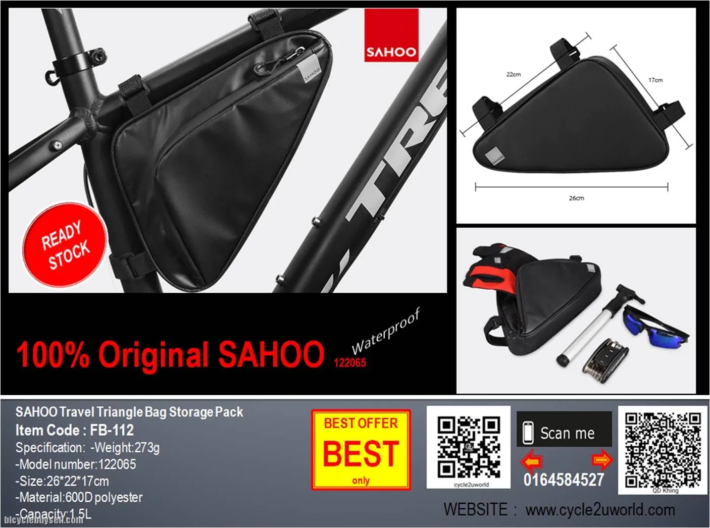 SAHOO Travel Triangle Bag Storage Pack