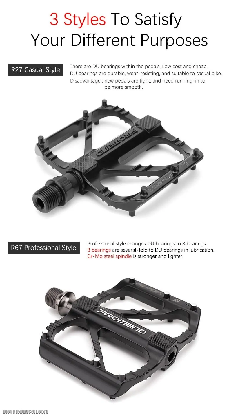 Original Promend Bike Pedal 3 Bearing MTB Style