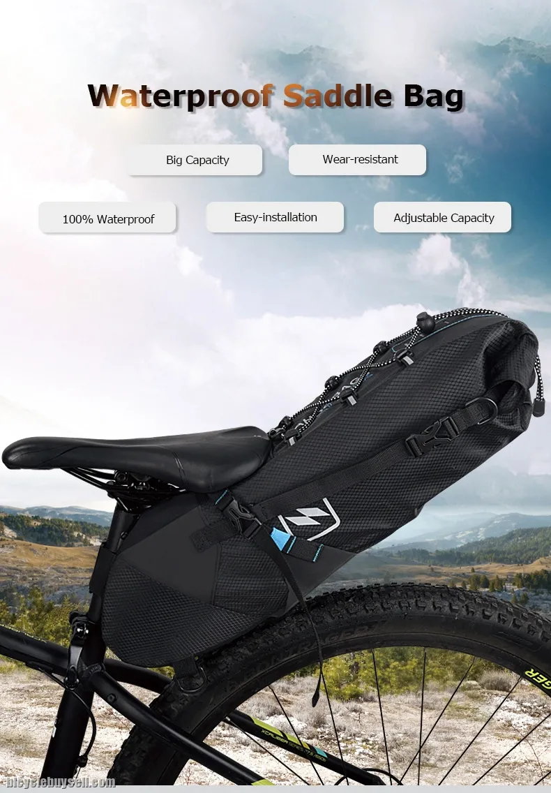 ORIGINAL SAHOO Waterproof Bike Saddle Bag 10L