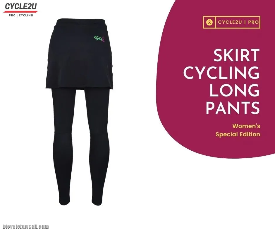CYCLE2U Ladies Premier Quality Long Cycling Pants with Skirt
