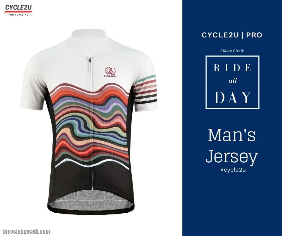 CYCLE2U Ride All Day Man's Shorts Sleeve Cycling Jersey