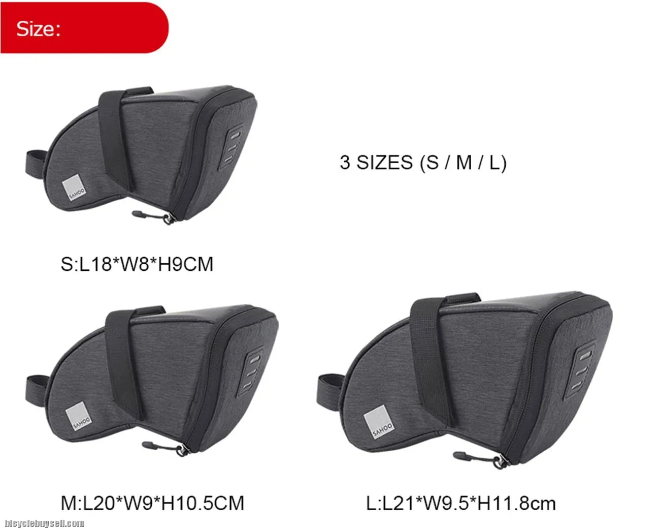 Genuine SAHOO Essential Bicycle Saddle Seat Pouch Bag