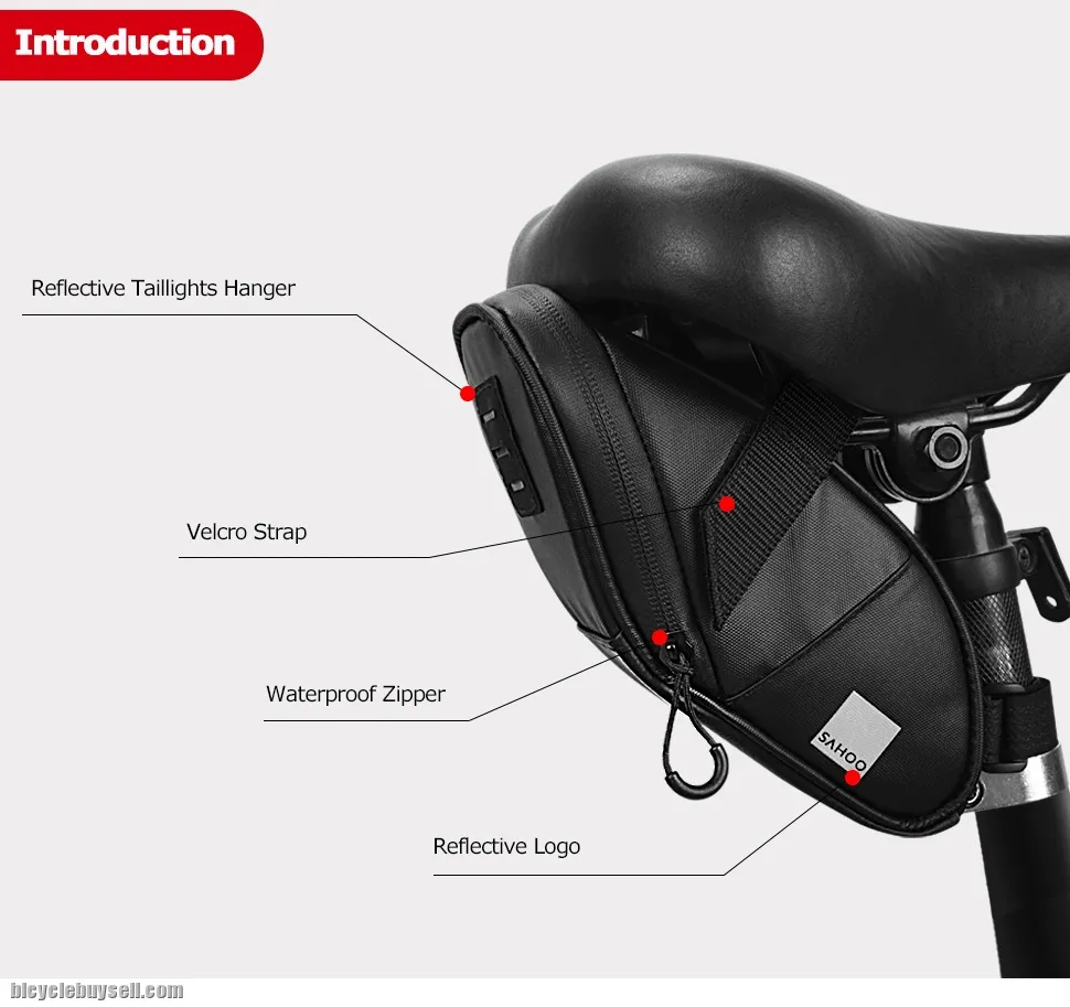 SAHOO Travel Series Absolutely Waterproof Bicycle Saddle Seat Pouch Bag