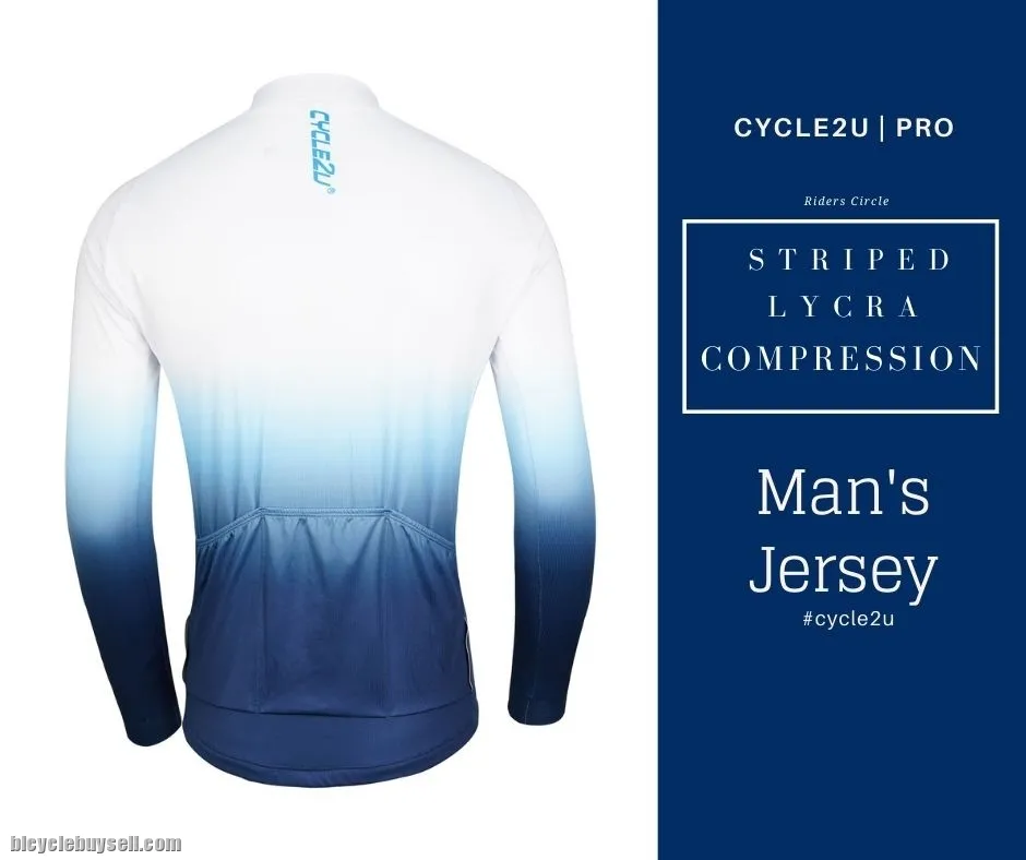 CYCLE2U STRIPED LYCRA COMPRESSION Man's Long Sleeve Cycling Jersey