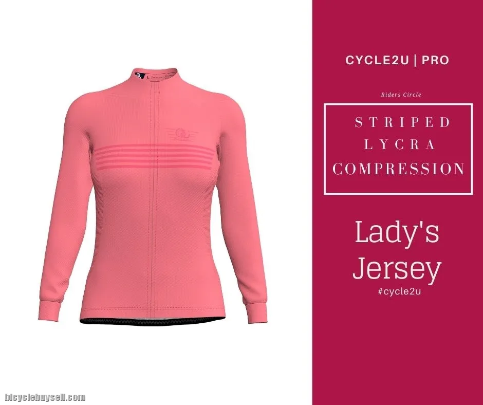CYCLE2U STRIPED LYCRA COMPRESSION Lady's Long Sleeve Cycling Jersey
