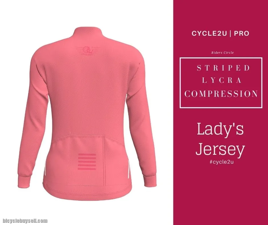 CYCLE2U STRIPED LYCRA COMPRESSION Lady's Long Sleeve Cycling Jersey