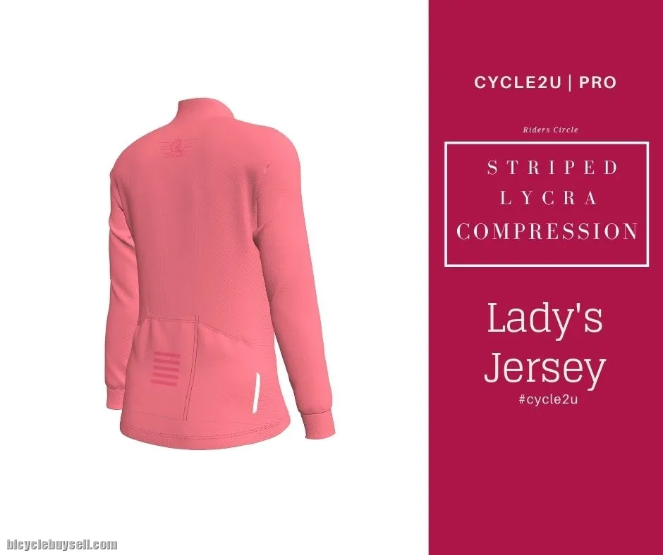 CYCLE2U STRIPED LYCRA COMPRESSION Lady's Long Sleeve Cycling Jersey