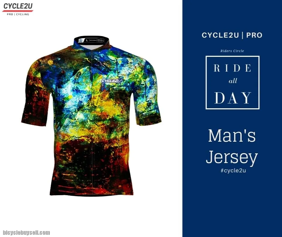 CYCLE2U Ride All Day Man's Shorts Sleeve Cycling Jersey
