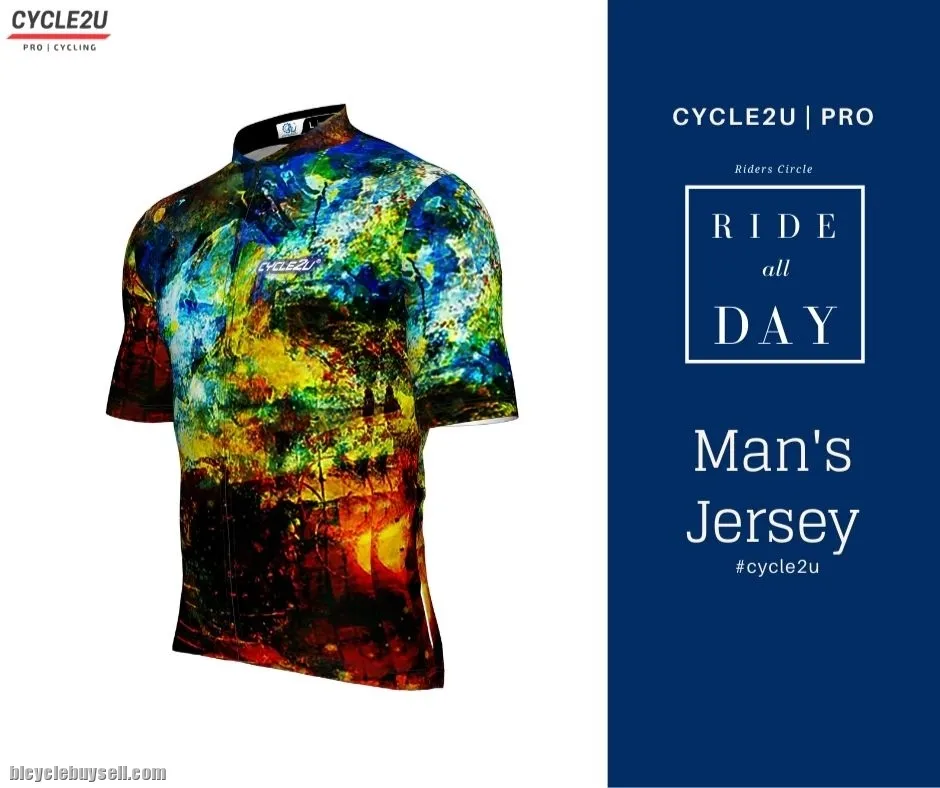 CYCLE2U Ride All Day Man's Shorts Sleeve Cycling Jersey