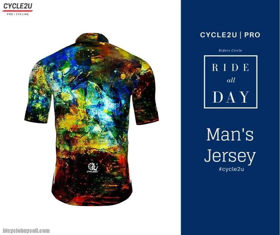 CYCLE2U Ride All Day Man's Shorts Sleeve Cycling Jersey