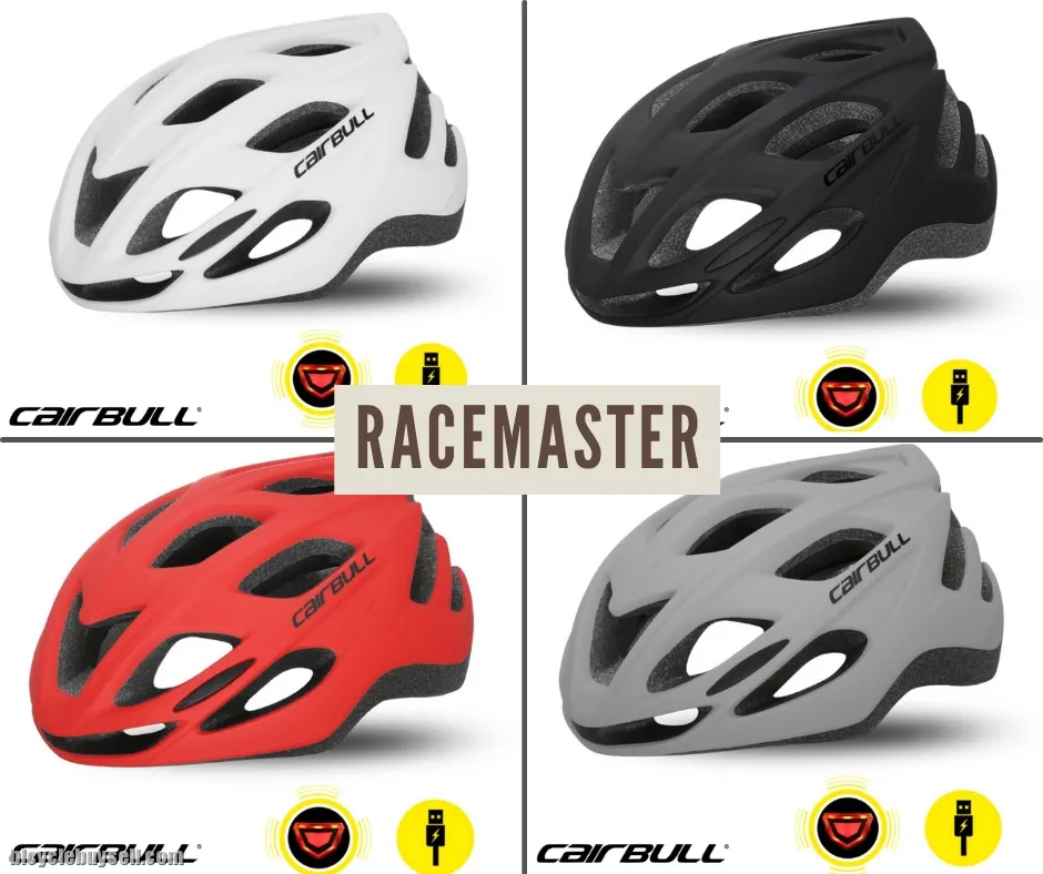 Cairbull RACEMASTER Aerodynamic Cycling Helmet With USB Rechargeable LED Back light