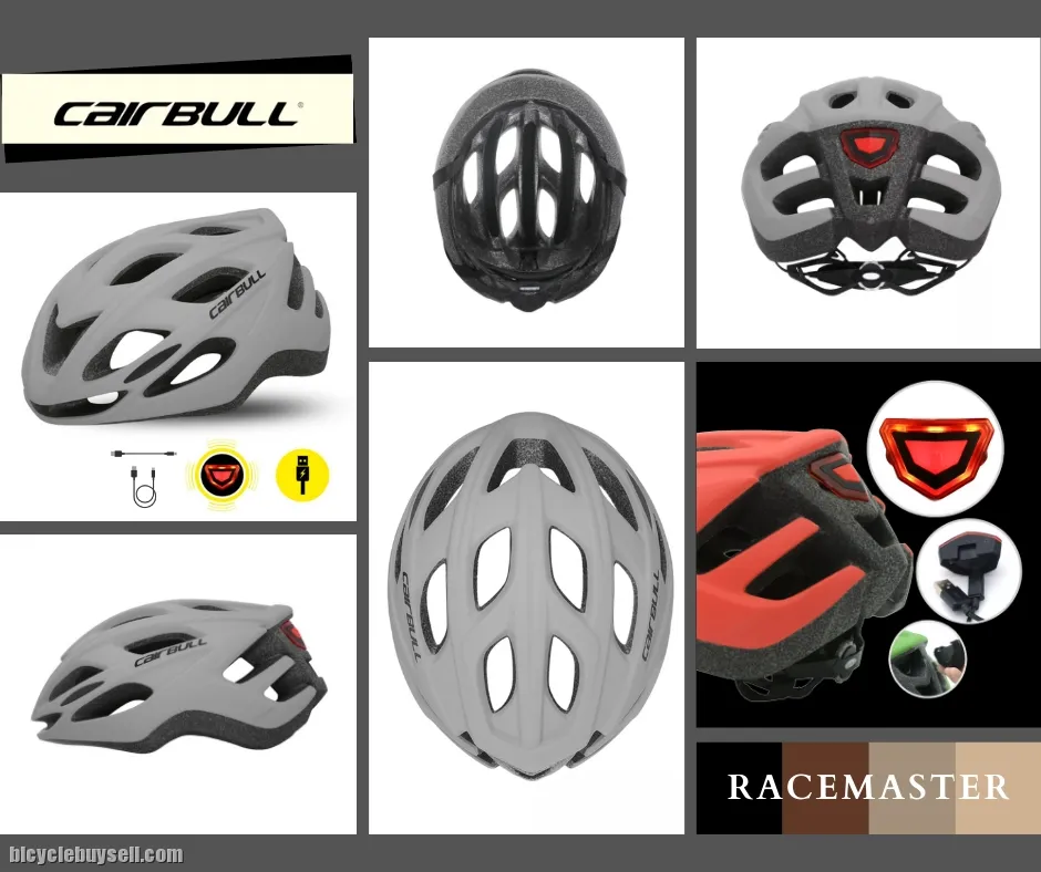 Cairbull RACEMASTER Aerodynamic Cycling Helmet With USB Rechargeable LED Back light