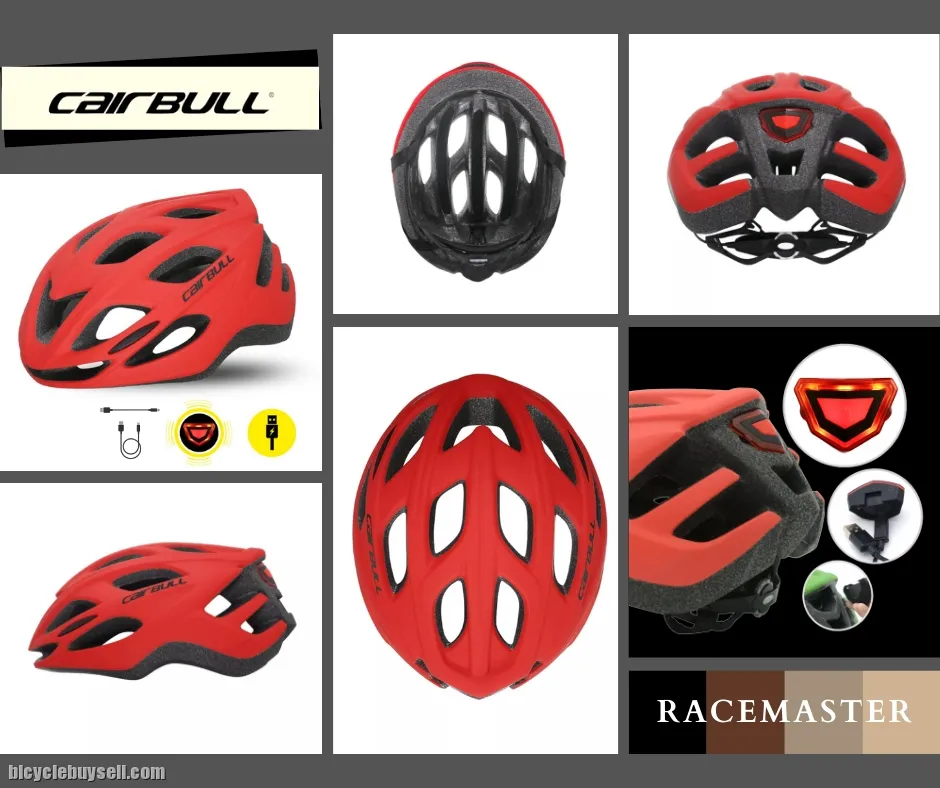 Cairbull RACEMASTER Aerodynamic Cycling Helmet With USB Rechargeable LED Back light